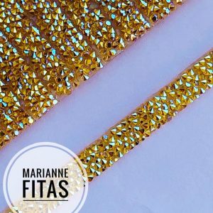 Fileira de strass amarela