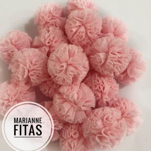 pompom malha rosa bebe 2,5cm