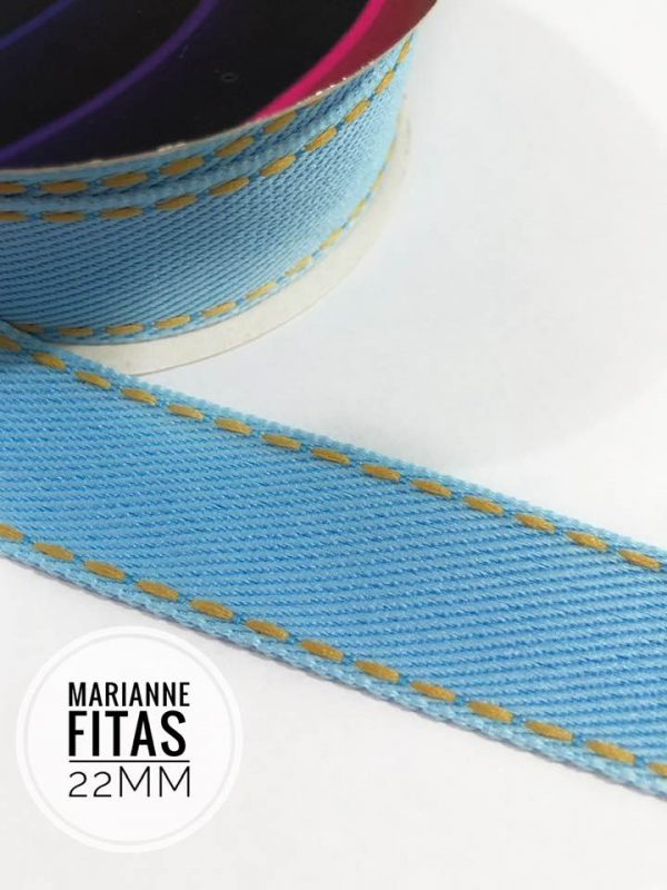 Fita Gorgurão Jeans Claro 22MM